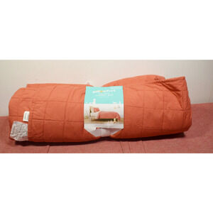 Pillowfort Full/Queen Box Stitch Microfiber Kids' Quilt Faded Rose*
